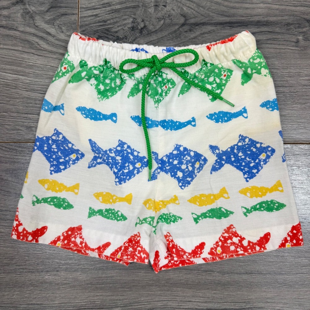 Vintage Grace USA Fish Print Shorts‎ 18M Toddler Summer Beachwear Cute